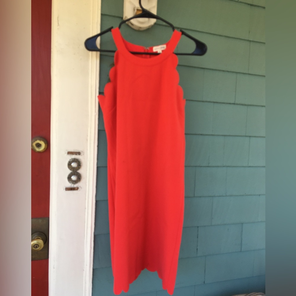 Red scalloped dress size UK 8/US 4